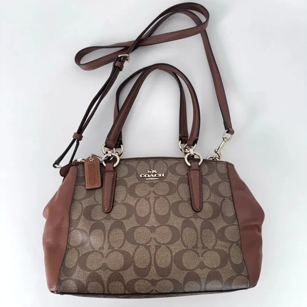 Coach Christie Carryall Mini Satchel Crossbody Monogram F58290 Coated Canvas - Picture 5 of 16